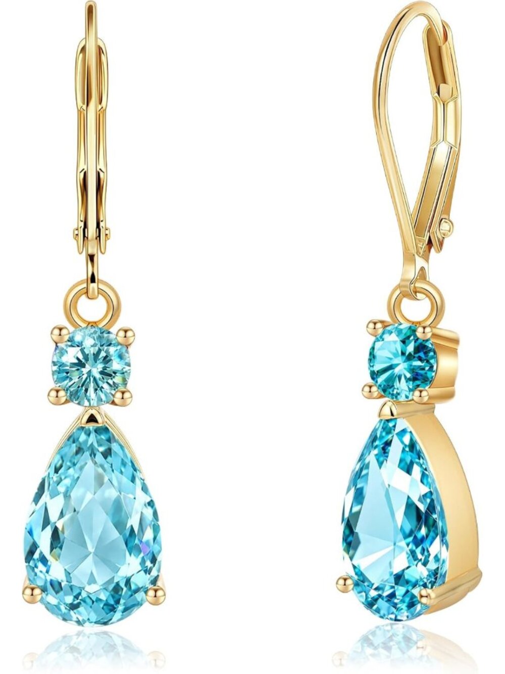 Elegant Teardrop Crystal Dangle Earrings for Women - Gift Box Included, Perfect